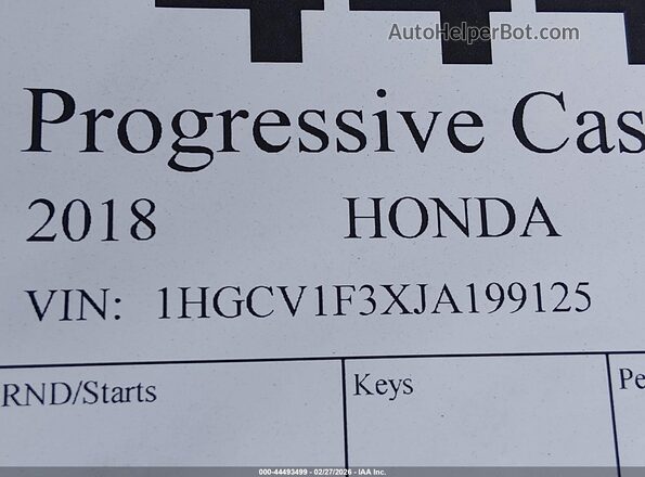 1HGCV1F3XJA199125 2018 HONDA ACCORD Black 