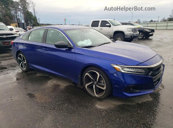 1HGCV1F3XNA060196 2022 HONDA ACCORD Синий Передняя правая четверть