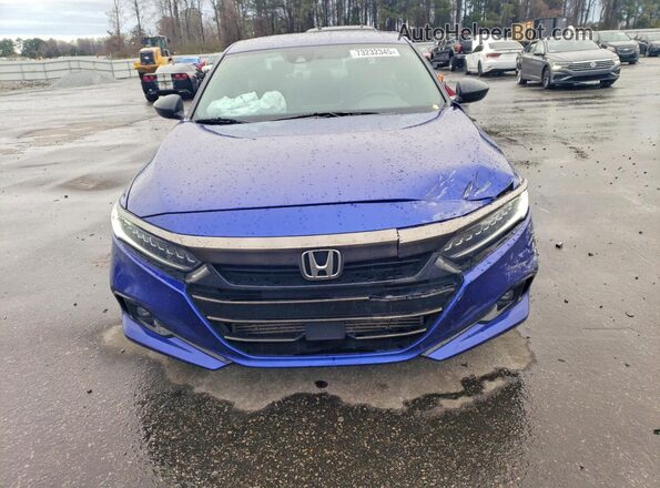 1HGCV1F3XNA060196 2022 HONDA ACCORD Синий Вид спереди