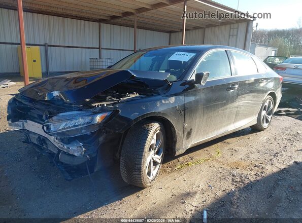 1HGCV1F45JA037833 2018 HONDA ACCORD Black წინა მარცხენა ხედი სამი მეოთხედიდან