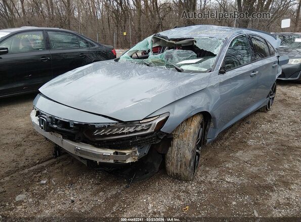 1HGCV1F47MA123178 2021 HONDA ACCORD Синий Передняя левая четверть