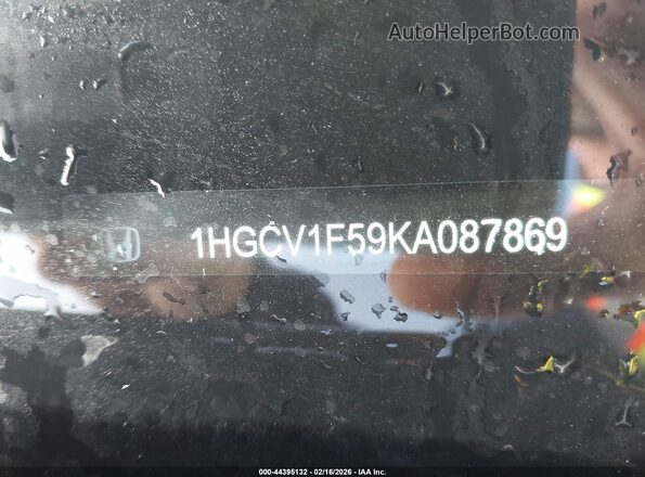 1HGCV1F59KA087869 2019 HONDA ACCORD Серый 