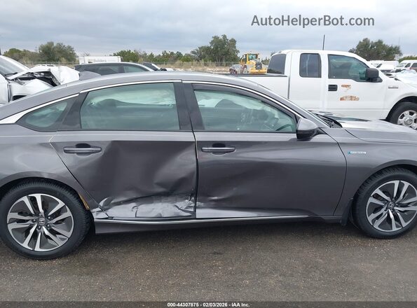 1HGCV3F52JA004938 2018 HONDA ACCORD HYBRID Gray 