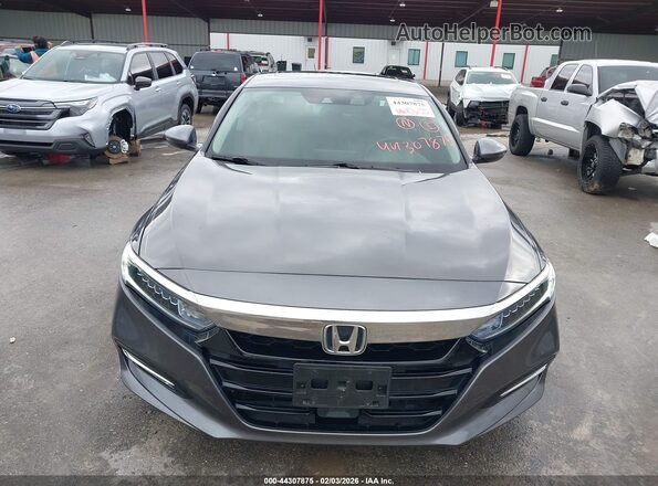1HGCV3F52JA004938 2018 HONDA ACCORD HYBRID Gray 