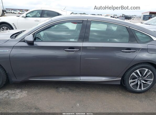 1HGCV3F52JA004938 2018 HONDA ACCORD HYBRID Gray 