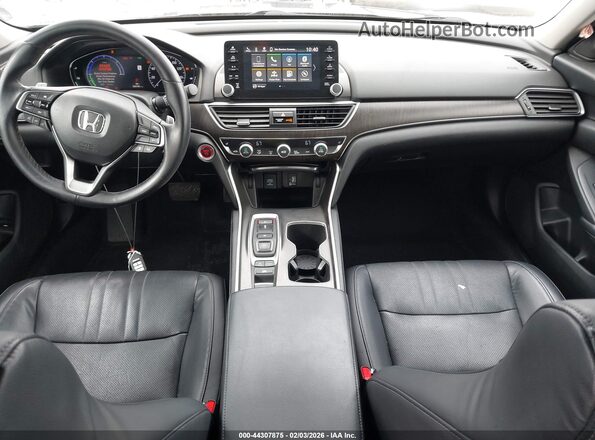 1HGCV3F52JA004938 2018 HONDA ACCORD HYBRID Gray 