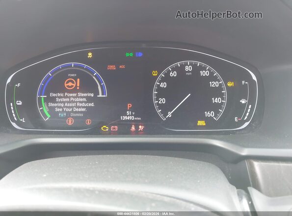 1HGCV3F54KA006790 2019 HONDA ACCORD HYBRID Gray Հետևի նստատեղերի տեսք