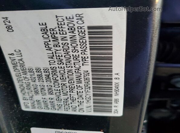 1HGCY1F32RA087924 2024 HONDA ACCORD Charcoal Widok komory silnika