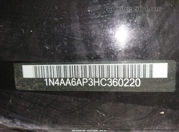 1N4AA6AP3HC360220 2017 NISSAN MAXIMA Black Engine compartment view