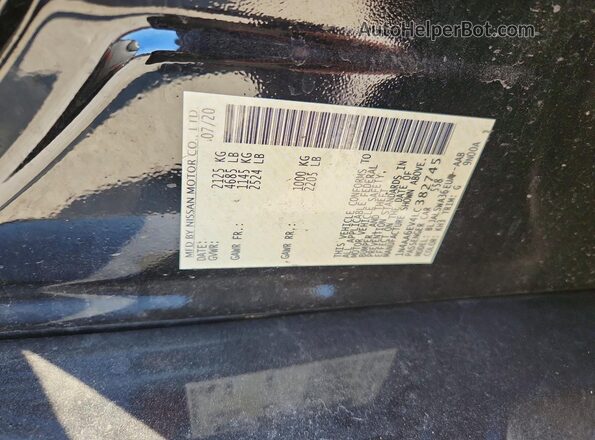 1N4AA6EV4LC382745 2020 NISSAN MAXIMA SR Black Engine compartment view