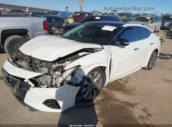 1N4AA6FV0MC501603 2021 NISSAN MAXIMA PLATINUM White წინა მარცხენა ხედი სამი მეოთხედიდან