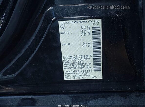 1N4AL3AP0HN348183 2017 NISSAN ALTIMA Серый Вид подкапотного пространства