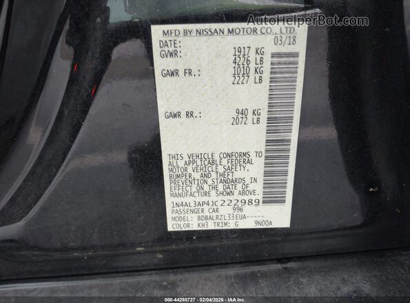 1N4AL3AP4JC222989 2018 NISSAN ALTIMA Black Engine compartment view