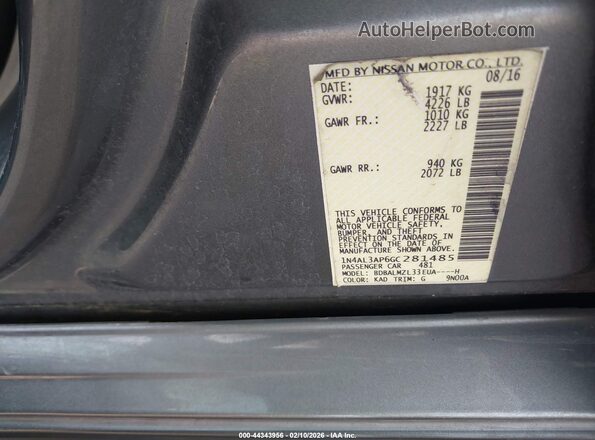 1N4AL3AP6GC281485 2016 NISSAN ALTIMA Gray Widok komory silnika