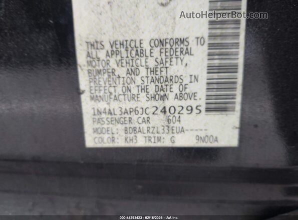 1N4AL3AP6JC240295 2018 NISSAN ALTIMA Black Engine compartment view