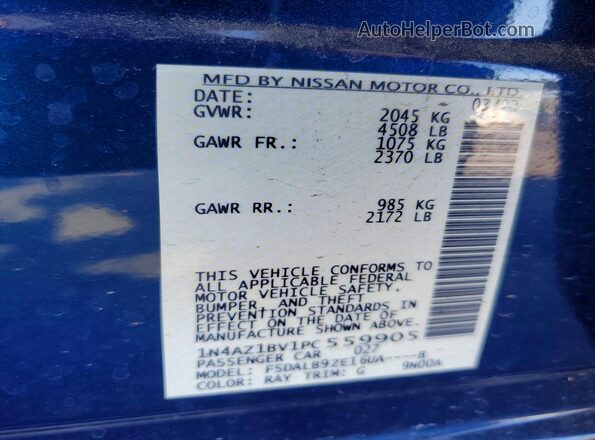 1N4AZ1BV1PC559905 2023 NISSAN LEAF Blue Engine compartment view