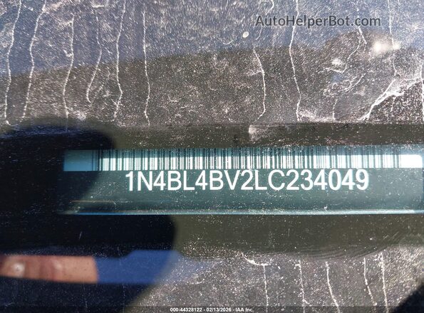1N4BL4BV2LC234049 2020 NISSAN ALTIMA Gray Вид підкапотного простору