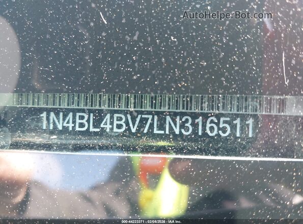 1N4BL4BV7LN316511 2020 NISSAN ALTIMA Gray Вид підкапотного простору
