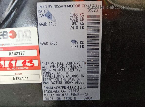 1N4BL4CV7PN402325 2023 NISSAN ALTIMA Black 
