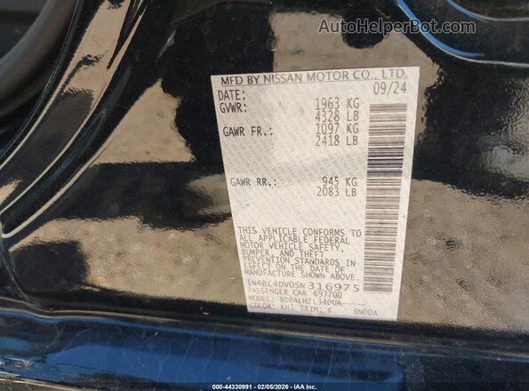 1N4BL4DV0SN316975 2025 NISSAN ALTIMA Black Vista del compartimento del motor