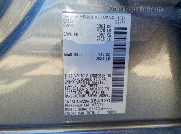 1N4BL4DV2RN384320 2024 NISSAN ALTIMA Gray Vista del compartimento del motor