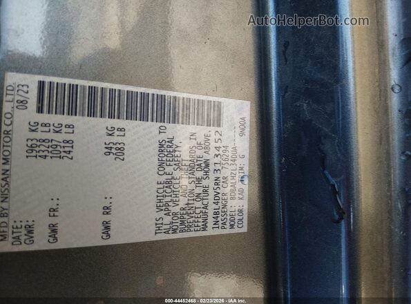 1N4BL4DV5RN313452 2024 NISSAN ALTIMA Gray Vista del compartimento del motor