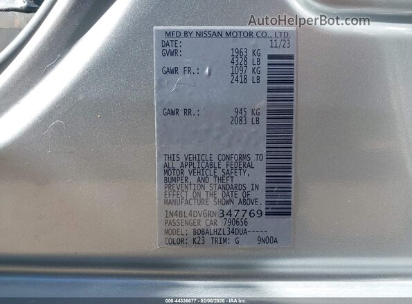 1N4BL4DV6RN347769 2024 NISSAN ALTIMA Silver ძრავის განყოფილების ხედი
