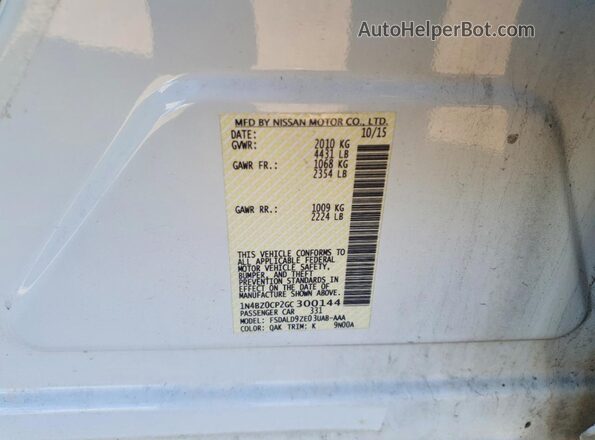 1N4BZ0CP2GC300144 2016 NISSAN LEAF White Vista del compartimento del motor