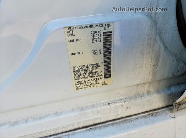 1N4BZ1BV4NC553310 2022 NISSAN LEAF White 