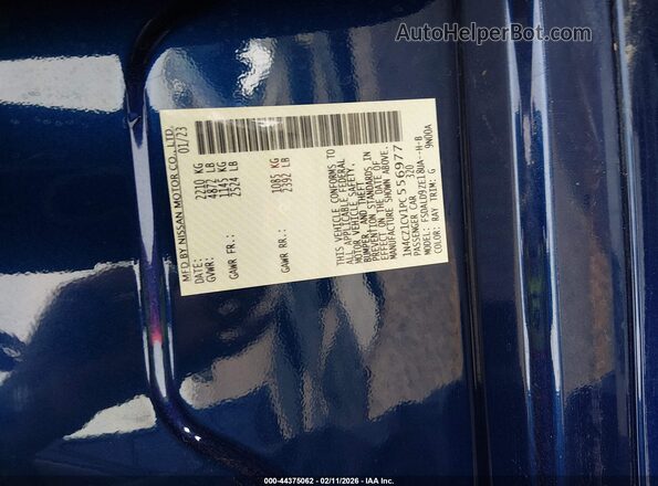 1N4CZ1CV1PC556977 2023 NISSAN LEAF Blue ძრავის განყოფილების ხედი