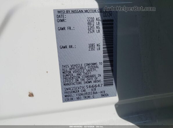 1N4CZ1CV7SC566647 2025 NISSAN LEAF White ძრავის განყოფილების ხედი
