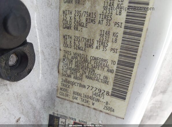 1N6BD0CT8HN777928 2017 NISSAN FRONTIER Белый 