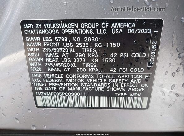 1V2VMPE85PC038011 2023 VOLKSWAGEN ID.4 Silver Widok komory silnika