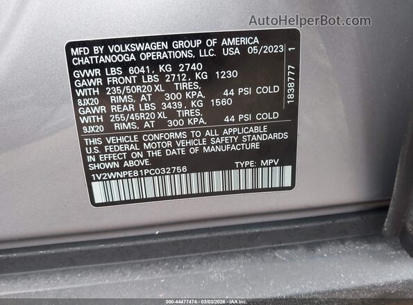 1V2WNPE81PC032756 2023 VOLKSWAGEN ID.4 Silver Շարժիչի բաժամունքի տեսք