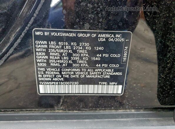1V2WSPE81SC007230 2025 VOLKSWAGEN ID.4 Black Engine compartment view