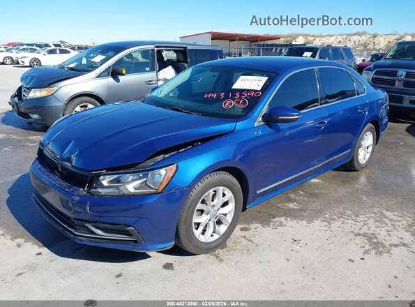 1VWAT7A30GC038217 2016 VOLKSWAGEN PASSAT Blue წინა მარცხენა ხედი სამი მეოთხედიდან