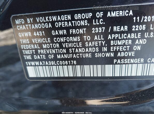 1VWWA7A39LC006176 2020 VOLKSWAGEN PASSAT Navy Vista del compartimento del motor