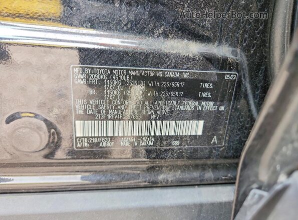 2T3F1RFV4PC357655 2023 TOYOTA LE Black VIN sticker view