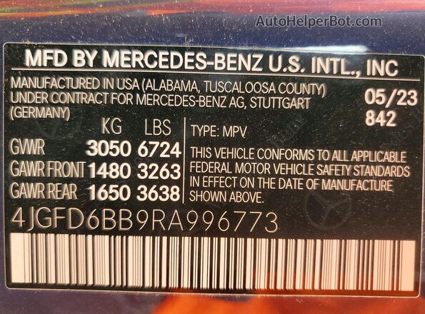 4JGFD6BB9RA996773 2024 MERCEDES-BENZ GLE Черный 