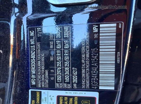4JGFB4KB4LA154215 2020 MERCEDES-BENZ GLE-CLASS Unknown - Not Ok For Inv. Engine compartment view