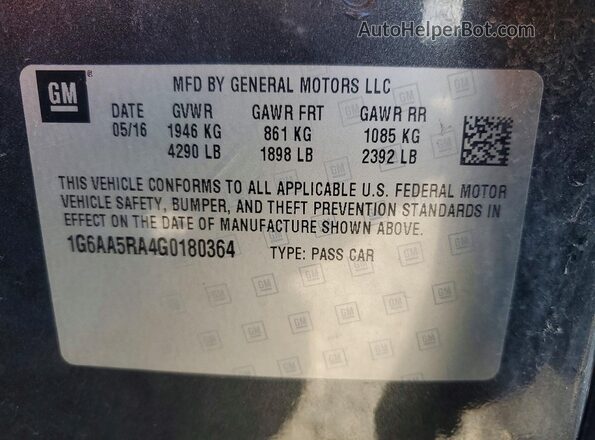 1G6AA5RA4G0180364 2016 CADILLAC ATS Угольный 