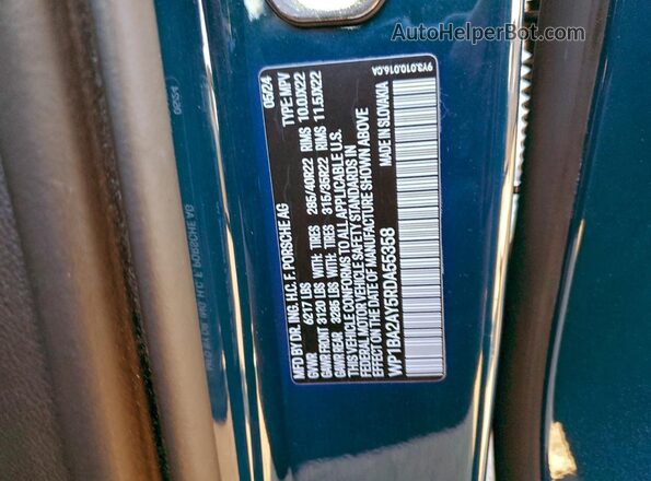 WP1BA2AY5RDA55358 2024 PORSCHE CAYENNE Blue 