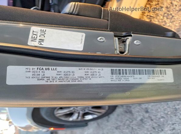 2C3CDXBG6KH643878 2019 DODGE CHARGER Gray 