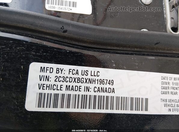 2C3CDXBGXNH196749 2022 DODGE CHARGER Black 