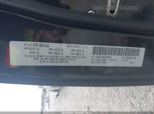 2C3CDXGJ0KH753958 2019 DODGE CHARGER Black Engine compartment view