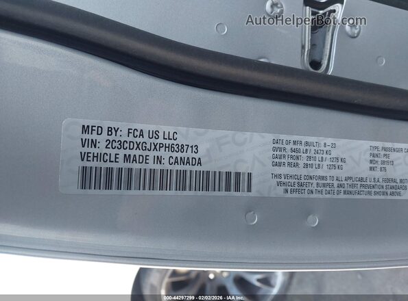 2C3CDXGJXPH638713 2023 DODGE CHARGER Серебряный Вид подкапотного пространства