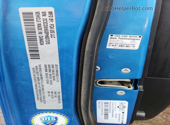 2C3CDXHG0PH607375 2023 DODGE CHARGER Blue VIN კოდის სტიკერის ხედი