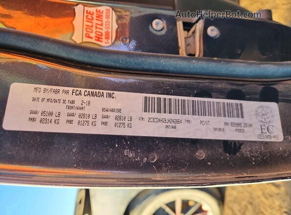 2C3CDXHG9JH242864 2018 DODGE CHARGER Black Вид підкапотного простору