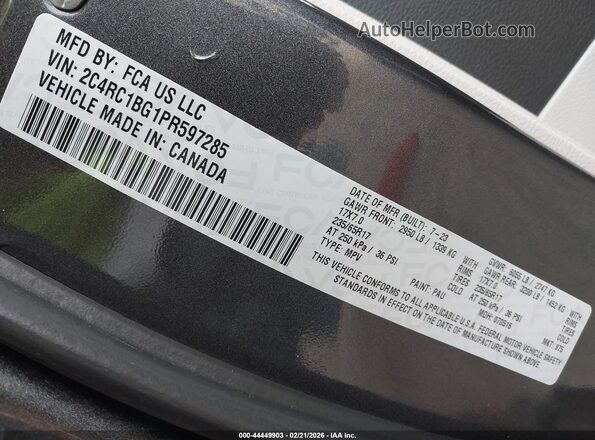 2C4RC1BG1PR597285 2023 CHRYSLER PACIFICA Gray 
