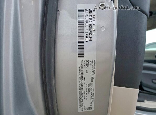 2C4RC1BG5MR528546 2021 CHRYSLER PACIFICA Silver VIN կոդի պիտակի տեսք
